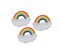 Set of 3, 1 inch - Rainbow with White Cloud Embroidered, Iron on Patch